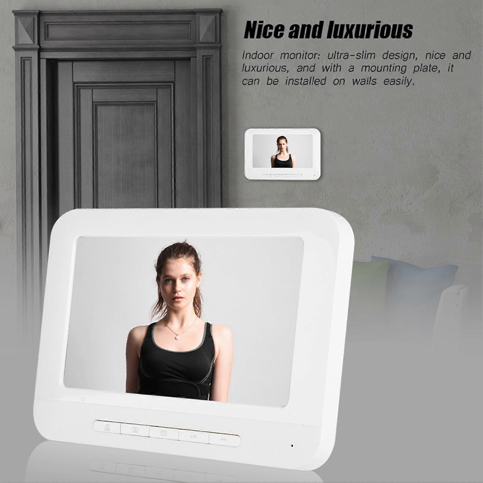 7 Inch Color Video Camera Door Ring Intercom Waterproof Video Doorbell Kit 100V-240V
