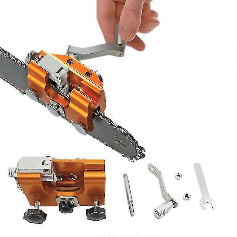 Chainsaw Chain Sharpener Portable Manual Chainsaw Sharpener With Crank And 1/3 Heads
