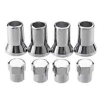 4pcs Tr413 Chrome Car Truck Tire Wheel Tyre Valve Stem Hex Caps Sleeve Covers