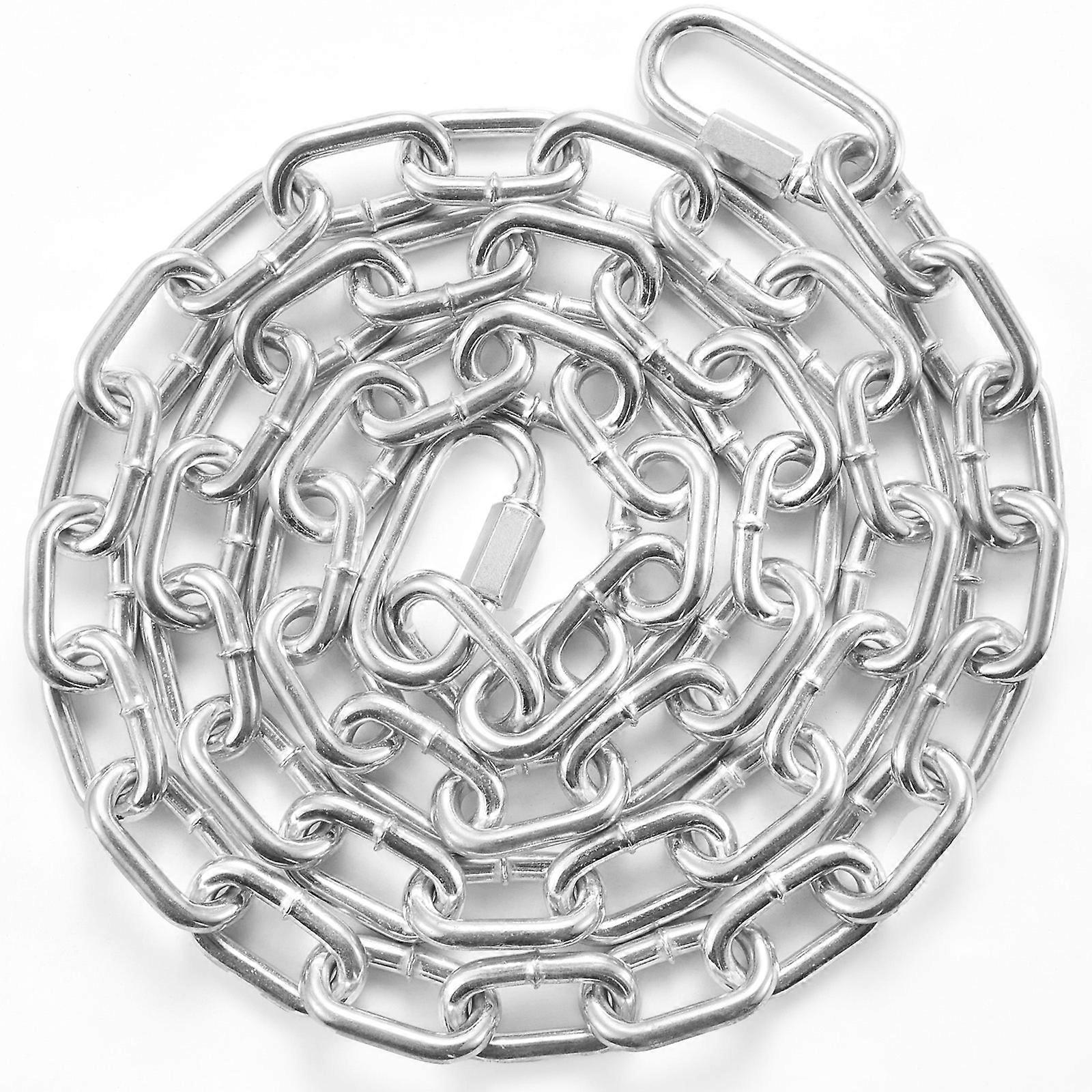Proof Coil Chain, 5/16" x 6', 1980 lbs Safe Working Load, Two Quick Links, Galvanized Carbon Steel Link Chain for Towing, Hanging, Camping