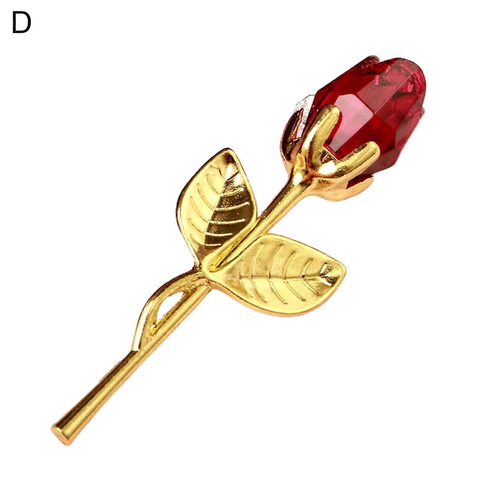 Romantic Faux Crystal Rose Flower Handicraft Ornament with Box Valentines Gift