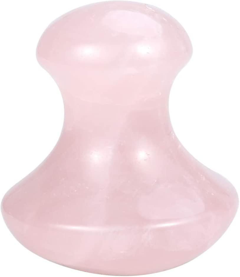Gua Sha Scraping Massage Stone Natural Mushroom Shape Rose Quartz Gua Sha Massage Tool For Relaxing Meditation Spa(pink)(1pcs)