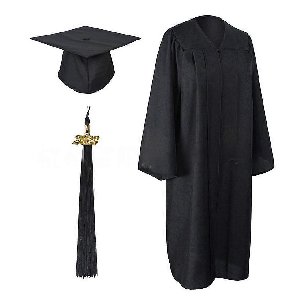 Graduation Gown and Cap with Tassel Set for 2023 High School and College Bachelor Unisex Adults