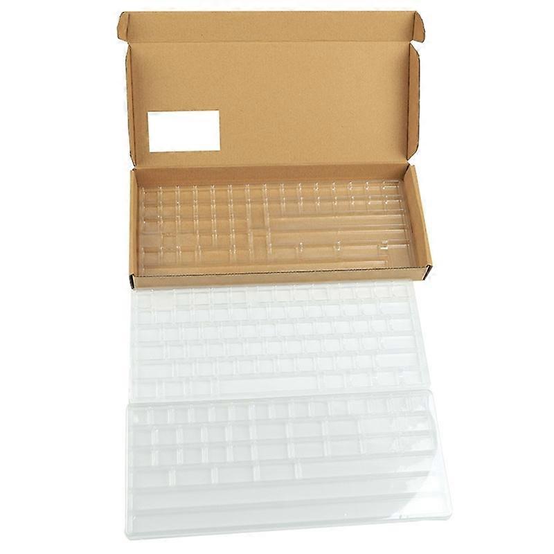 Keycaps Holding Box Organizer Storage Container with Dividers Clear Plastic
