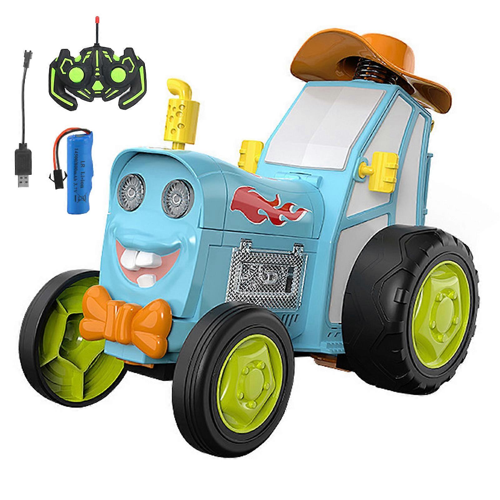 Remote Control Stunt Car with Lights Music Fun Kids Toy Crazy Dance Moves Swinging Action Elastic Tires Perfect Gift for Children