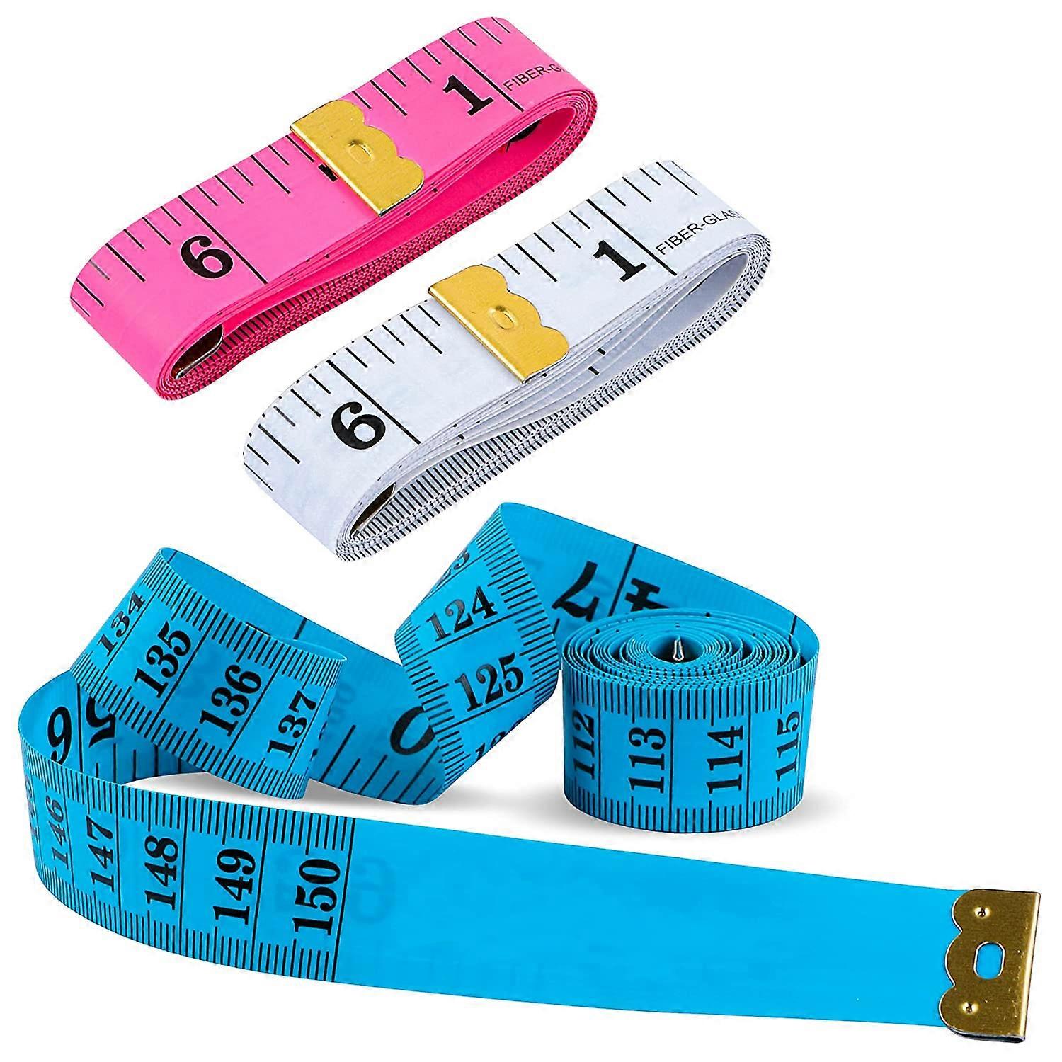 Soft Tape Measure Body Pack of 3, 60inch/150cm - Premium FiberGlass Tape for Body Measurements - Accurate Horizontal and Vertical Measurements