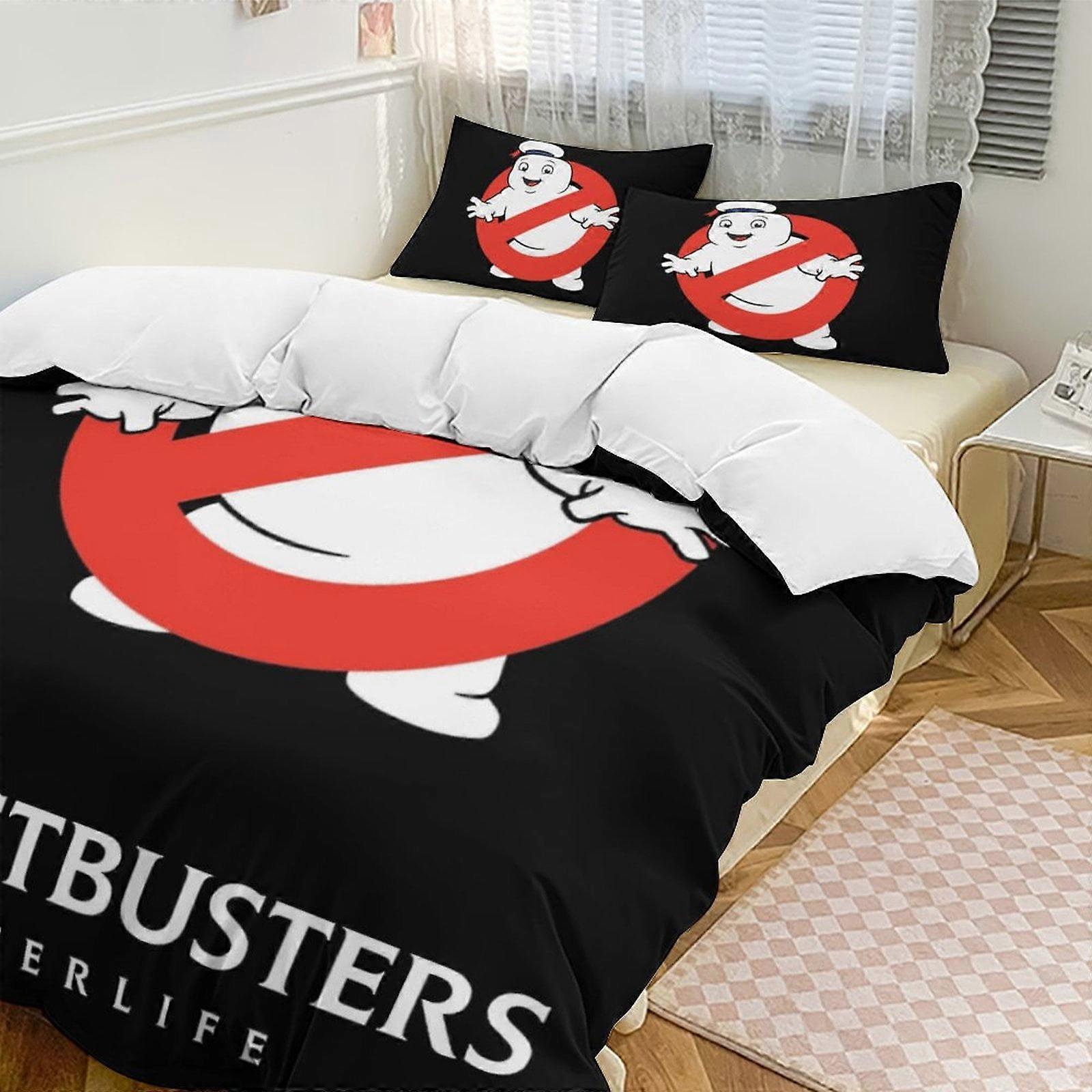 v7630  Bed Sheets Bedding Marshmallow GHOSTBUSTERS Comforter Set Soft 3 Pcs Twin Bedding Sets Thicken for All Season, 1 Comforter  2 Pillow Shams  Bed