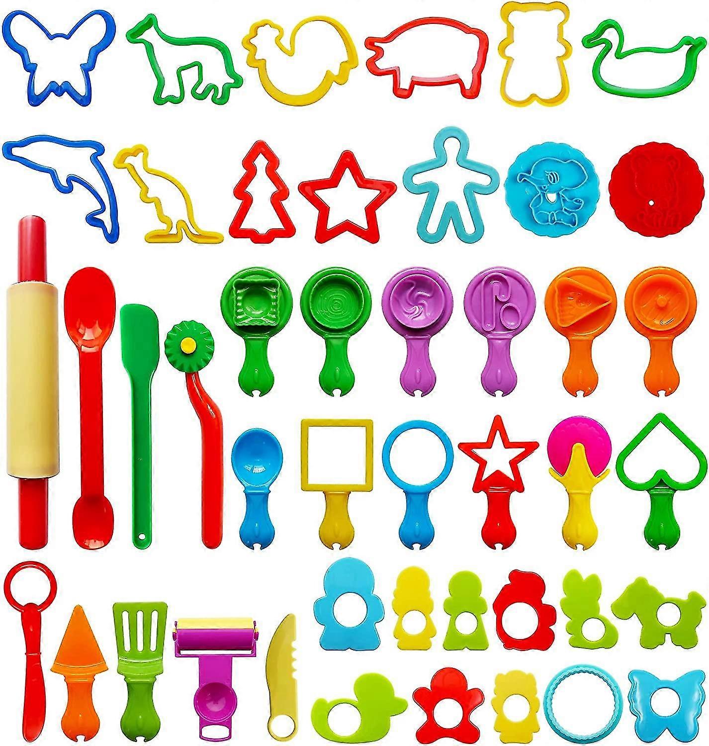 Children's Dough Tool Set, Various Plastic Molds, Various Colors, 41 Pieces, Random Style And Color