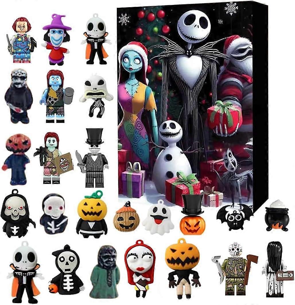 nice Halloween Advent Calendar 2024 Upgraded Advent Calendar, Nightmare Before Xmas Advent Calendar, Halloween Countdown Calendar Contains 24 Gifts, H