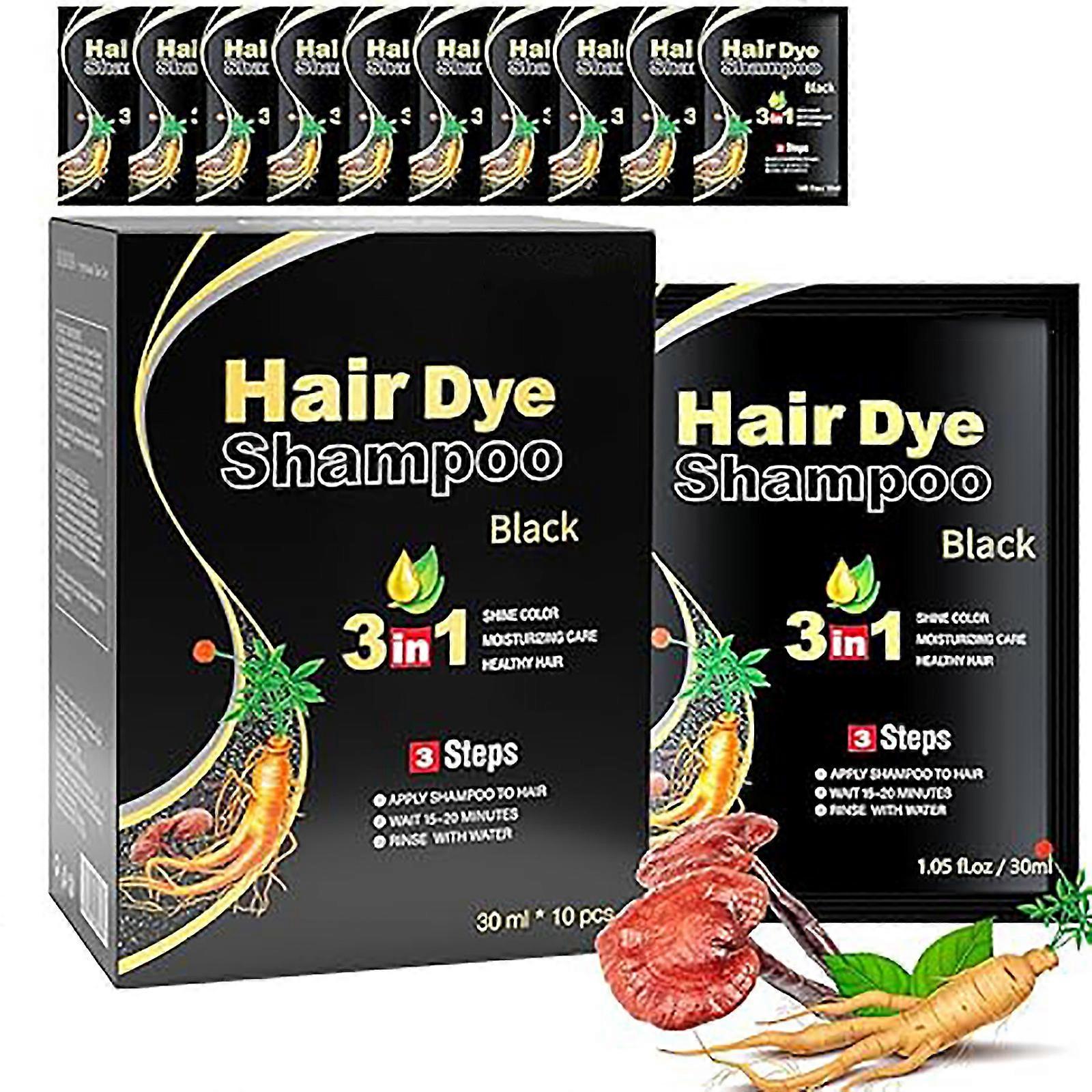 Soins Capillaires Colorants Pour Cheveux Noirs Shampooing10pcs Teintures Pour Cheveux Shampooing 3 En 1 Colorants À Base Naturels Shampooing Pour GrisCouverture Des Cheveux Shampooing Couleur De Cheveux Pour Femmes Et Hommes