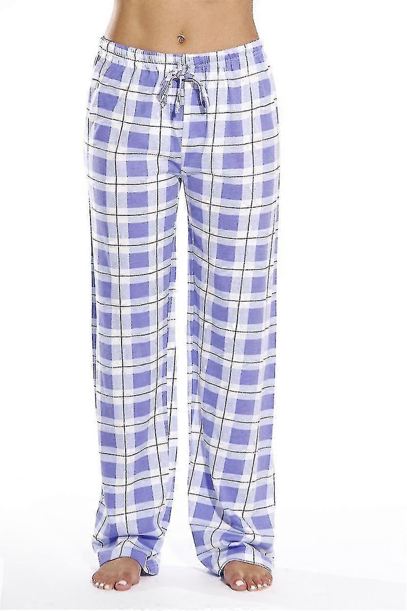 Damen Pyjamahose mit Taschen, Damen Soft Flanell Check Pyjamahose