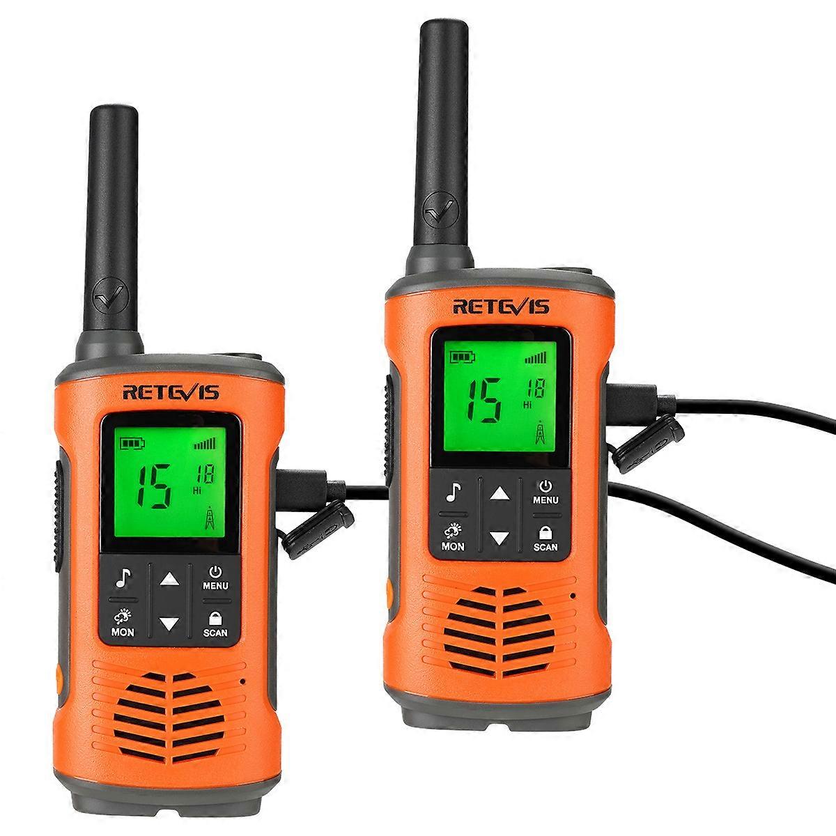 RT45P Walkie Talkie 1 Pair, Waterproof IP67, Rechargeable, License-Free PMR 446, 16 Channels, VOX, LED Flashlight, SOS Alarm, CTCSS/DCS, Walkie-Talkie