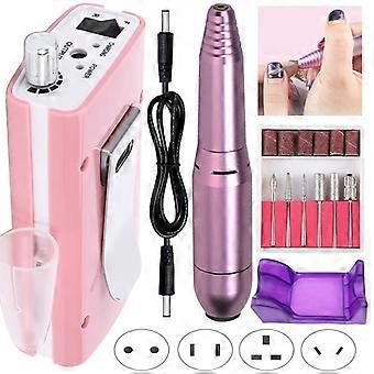 35000 RPM Rechargeable Electric Nail Polisher with 6 Grinding Heads