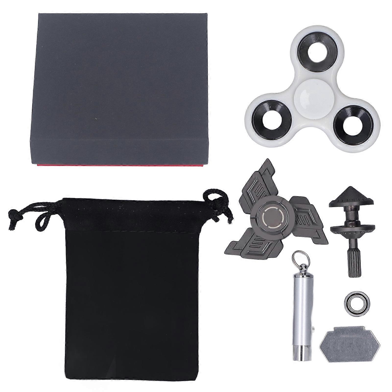 Fingertip Gyroscope Luminous Reduce Anxiety Metal Rotating Decompression Toy with Purple Light