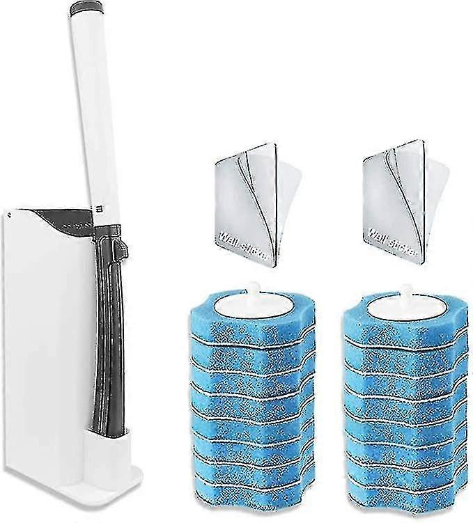 Kit Bacchetta WC a Parete - Scopino Monouso con Supporto - Sistema di Pulizia con Anmelon