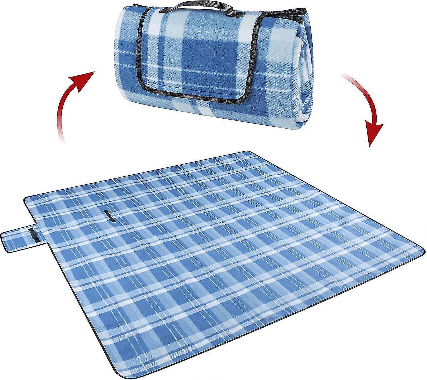 travel blanket with aluminum back, picnic blanket, camping blanket, beach blanket, with carry handle 200 x 200 cm
