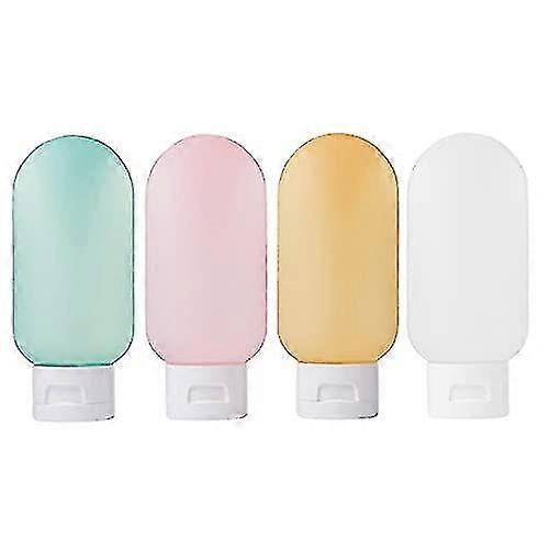 Travel Bottle, 4 Pcs Leak Proof Refillable Squeezable Containers Set (60 Ml) For Liquid Shampoos, Soap And Toiletries. (multicolor)