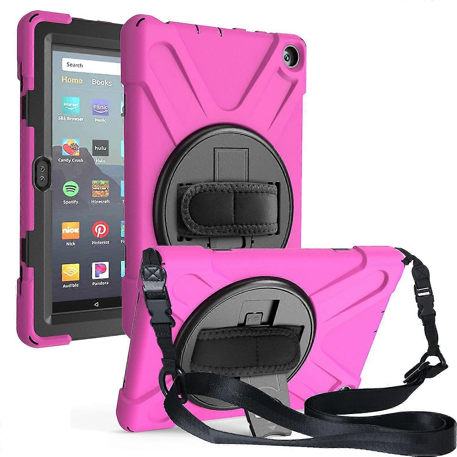 Protective Stand Tablet Cover For Amazon Fire HD 8 2020 With Shoulder Strap