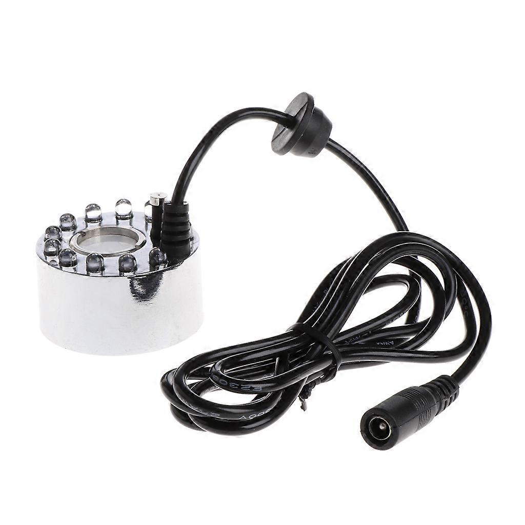 Mist Maker Fogger Water Fountain Pond Fog Machine Atomizer with 12 LED Light