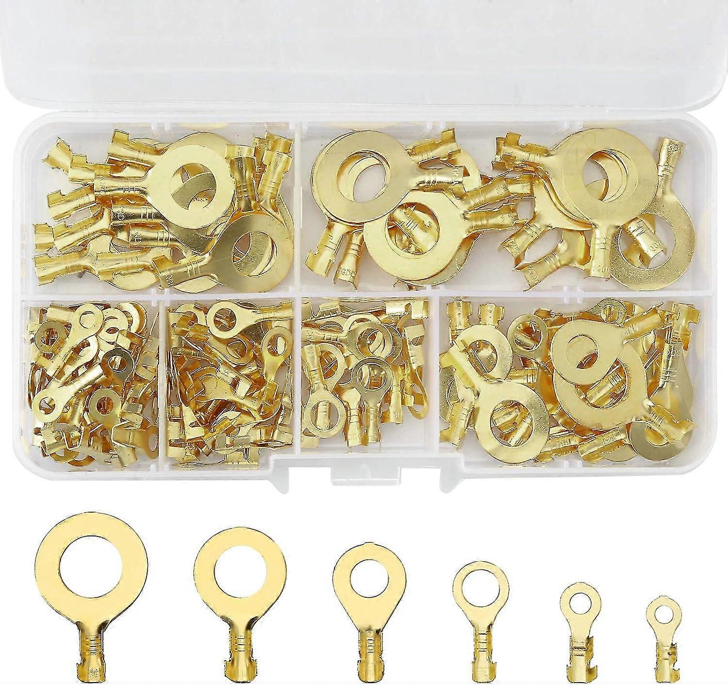 150pcs Car Brass Electrical Cable Lug M3 M4 M5 M6 M8 M10 Lo-ron
