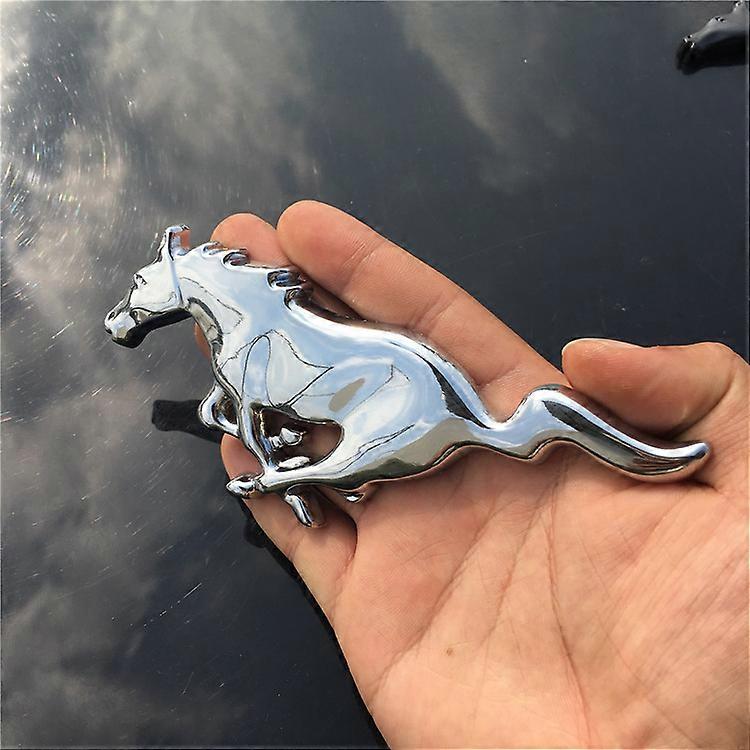 3D 15,5 cm Laufendes Pferd Logo Metall Auto Aufkleber Kotflügel Emblem Abzeichen Chrom Aufkleber Auto Styling Für Ford MUSTRNG Ferrari Auto Fenster...