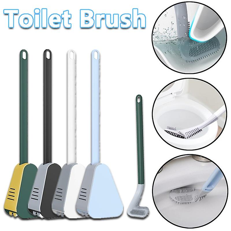 Flexible Silicone Brush Head Toilet Brush Wall-mounted Long-handled Toilet Cleaning Tool