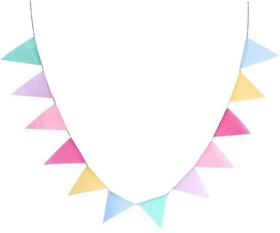 12 Flags / Set Rustic Hessian Banner Bunting Vintage Burlap Pennant Garland For Garden Party Christm