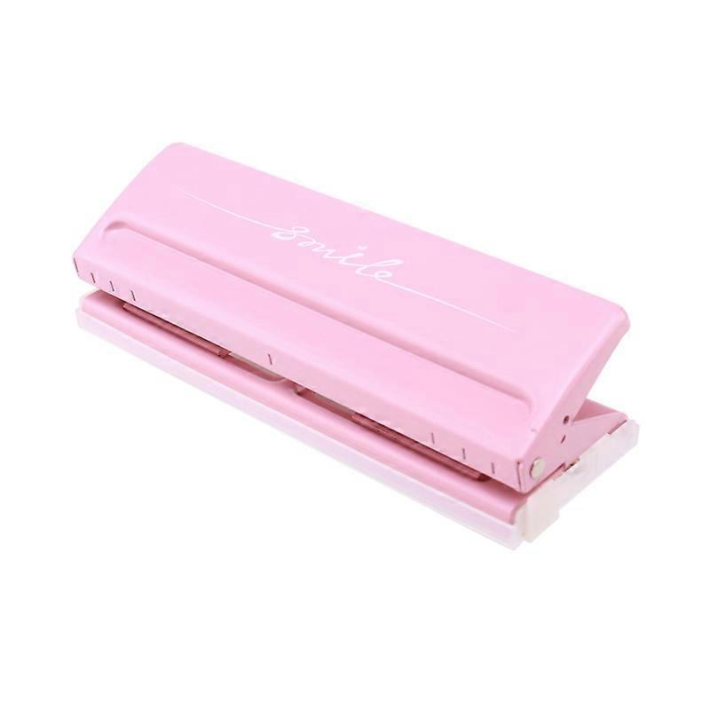 Adjustable 6-Hole Desktop Punch Puncher for A4 A5 A6 B7 Dairy Planner Organizer Six Ring Binder with 6 Sheet Capacity