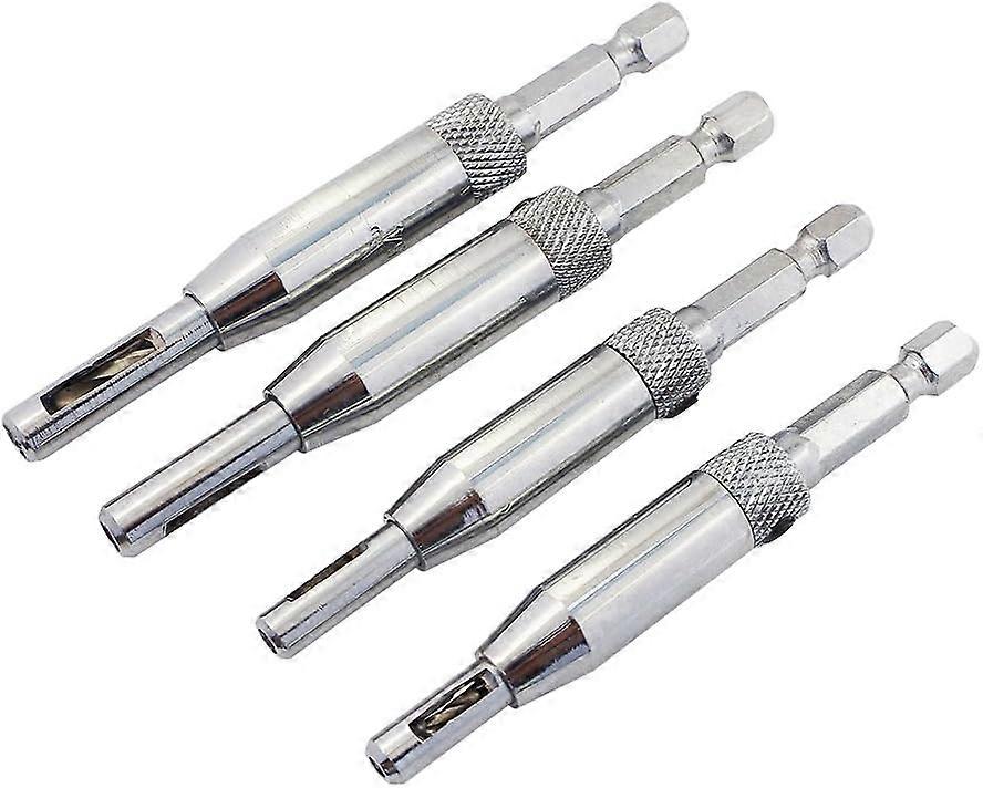 Self Centering Drill Bit, 4PCS HSS Door Self-Centering Hinge Hole Opening Drill Bit Set5/64, 7/64", 9/64", 11/64"