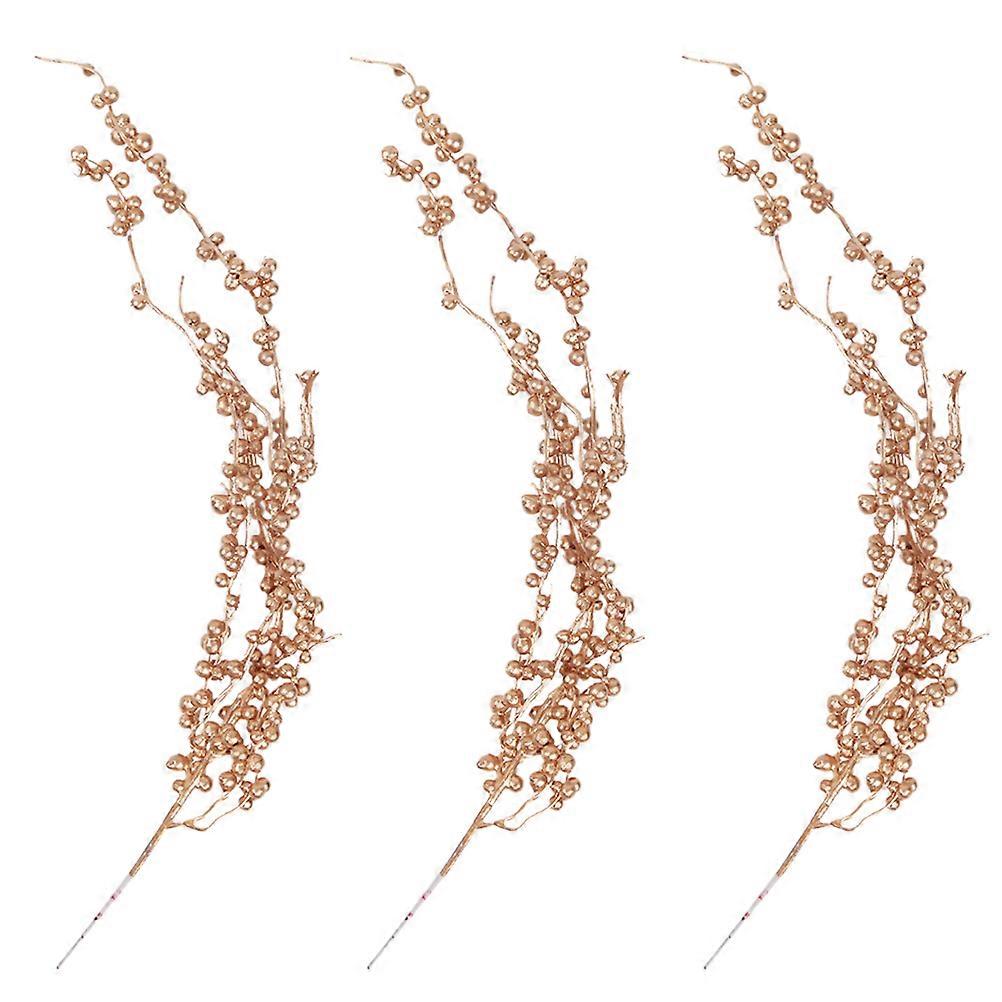 3 Pcs Décorations De Maison Mousse Berry Branches Simulé Fleur Décor Simulation Fleur