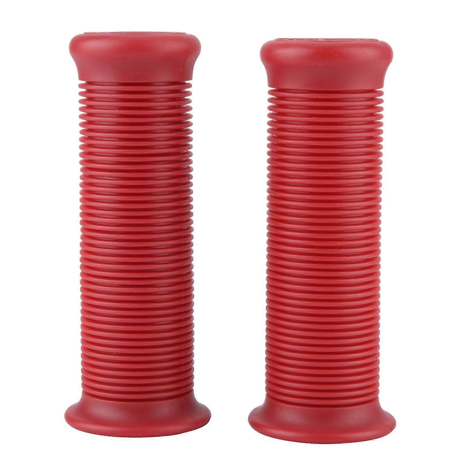 زوج من مقبض مقود دراجة نارية عالمي عتيق من مادة TPU مقاس 1 بوصة 25 مم / 1.1 بوصة 28 مم، أحمر