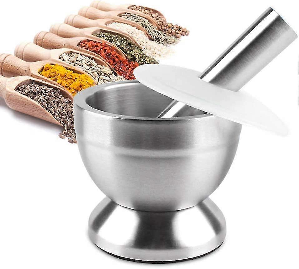 Mortar Pestle Set, Manual Garlic Grinder Spices Herbs Mortar Pestle Set Grinding Bowl Kitchen Tool For Cooking(1