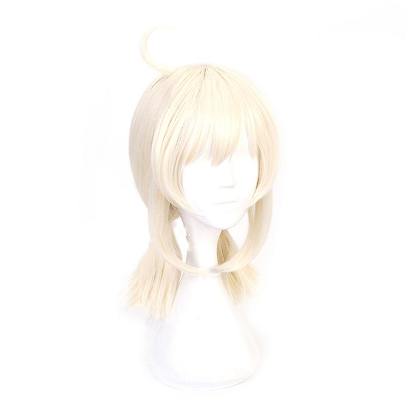 Genshin تأثير كلي Cosplay الباروكات Ponytails البيج الحرارة مقاومة الشعر الاصطناعي