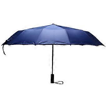 12 Ribs Windproof Travel Umbrella With Canopy, Lengthened Handle With Auto Open Button, Compact Pro