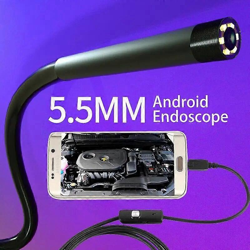 Mobile Phone Endoscope 5.5mm Android Sewer Borescope 6 Led Adjustable Lights Pipe Usb Endoscopic Car Engine Inspect Mini Camera