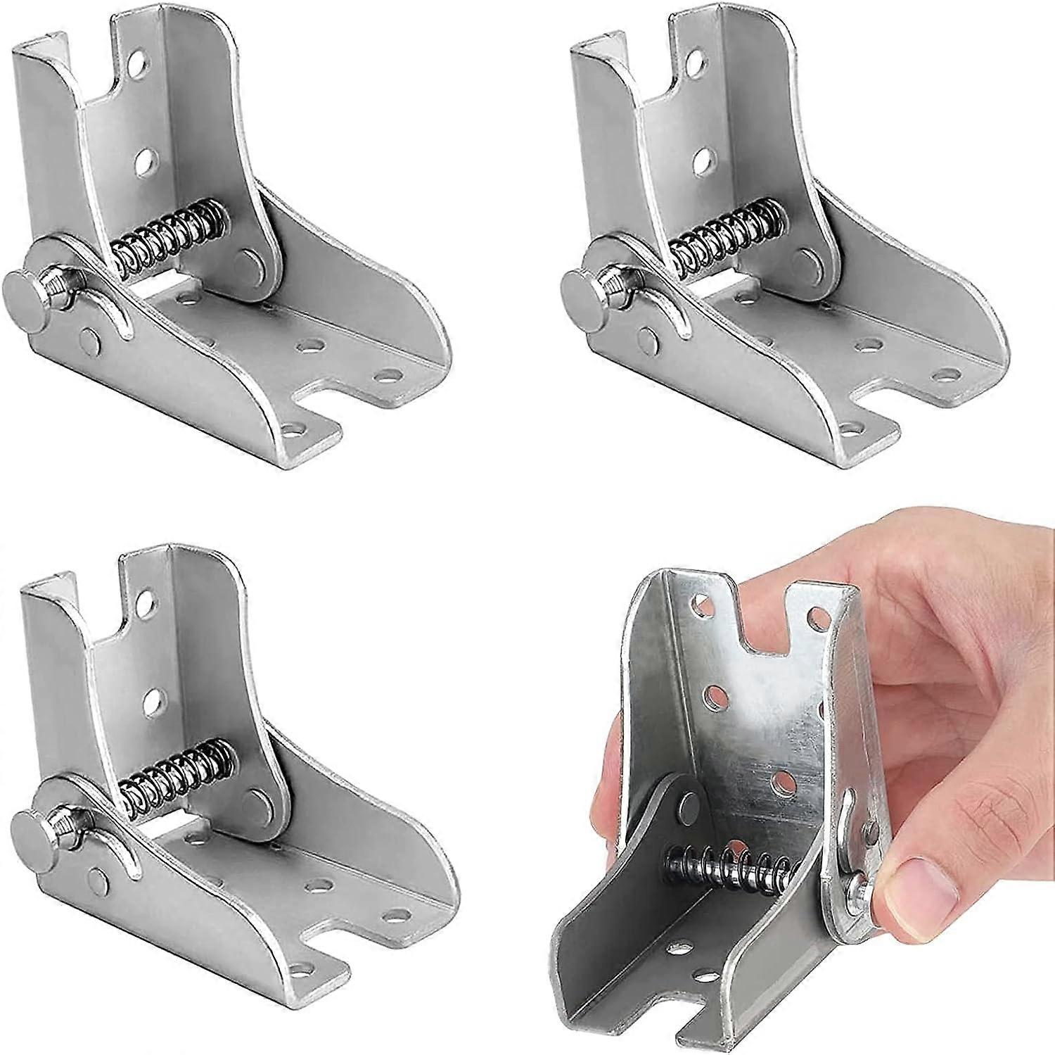 4Pcs 90 Degree Self-Locking Folding Hinge, Folding Legs Support Bracket Table Extension Bracket Table Legs Folding Bracket