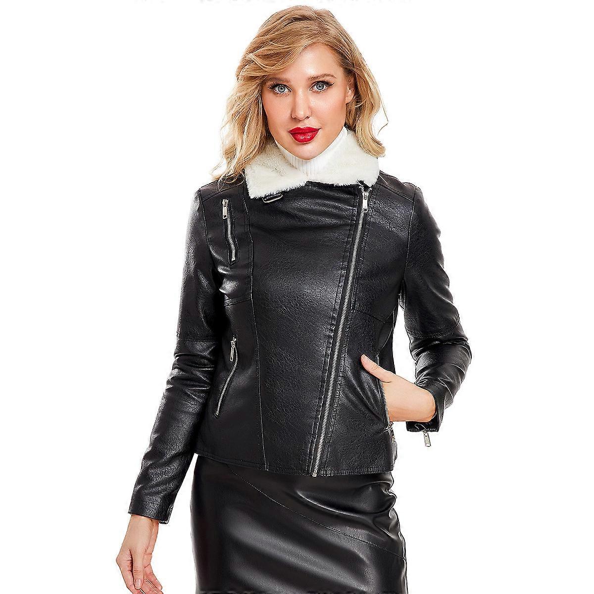 Faux Leather Jacket Women Coat