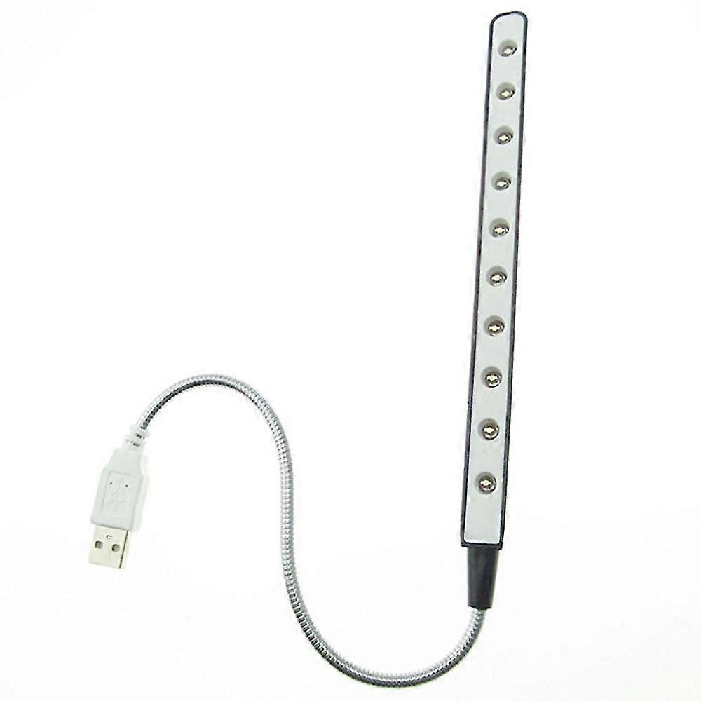 مشرق أدى مصباح USB 10 أدى ضوء القراءة مصباح الرقبة مرنة المحمولة للابتوب التخييم المنزلي، وتوفير ضوء الكمبيوتر