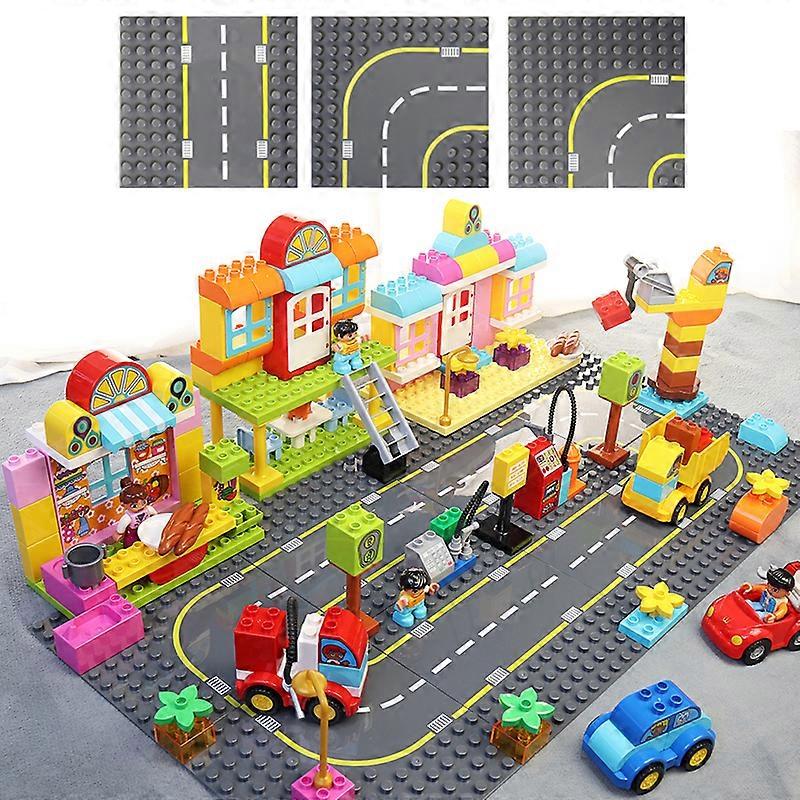 Big Particles Building Blocks City Construct Road Street Base Plates Sets Diy Bricks Accessories Educational Toys For Children