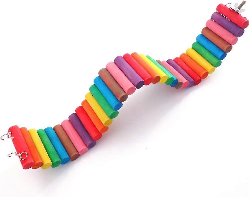 Parrot Wooden Rocker Bridge - Colorful, Durable, and Fun Toy for Birds