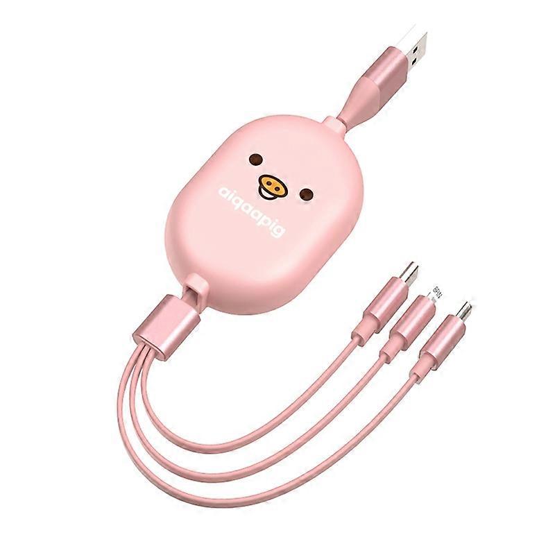 Data Cable Retractable Fast Charging Cute Candy Color 3-in-1 8Pin/Micro USB/Type-C Mobile Phone Charger Wire for Home JIKAIX