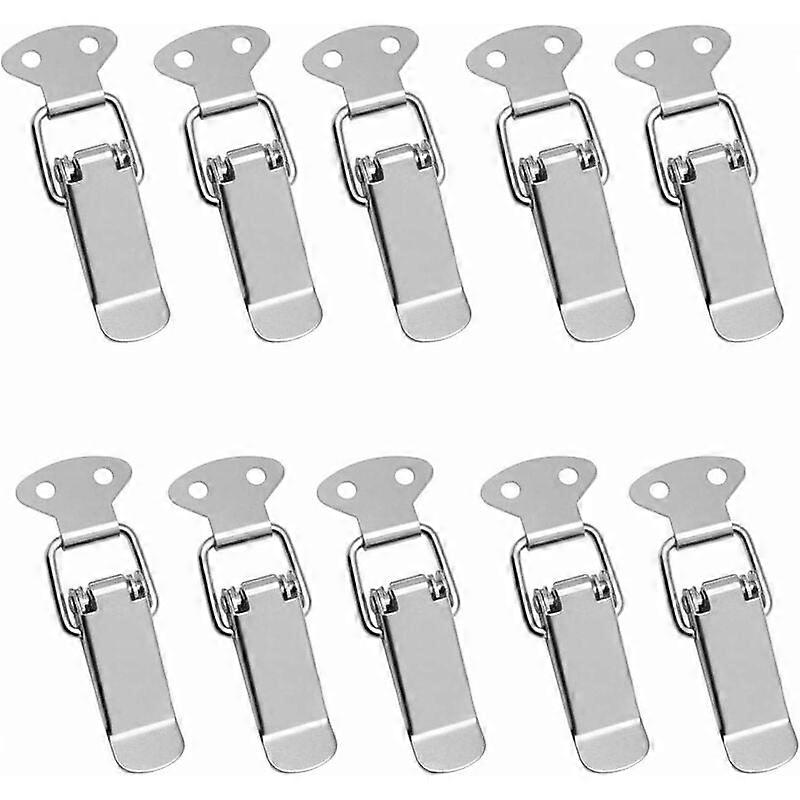 Hood Fastener Lever Latch Door Hasp, Lever Latch Spring Latch with Hook Stainless Steel Spring Latch,Spring Latch,for Cabinet,Box,Drawer,Cabinet (10 P