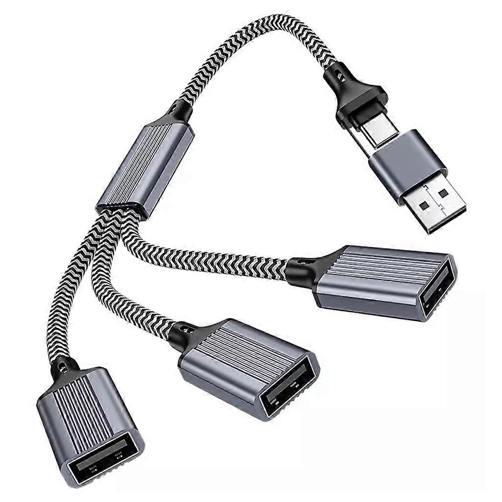 2/3 in1 USB to OTG 2/3 Port HUB Cable Splitter USB Type-C Adapter Converter