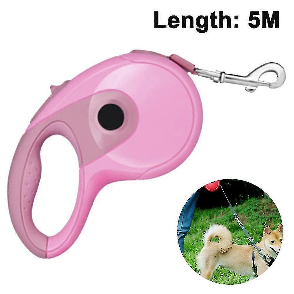 Classic 5m Retractable Dog Leash(pink)