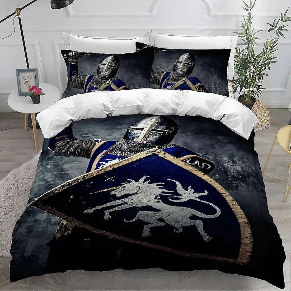 a959 Prostěradla Holy Knights Ložní prádlo Set Chlapci Dívky Povlak na přikrývku Povlak na polštář Chlapci Dospělý Domácí textilextil3dílná sada povlečení (1 povlak na přikrývku + 2