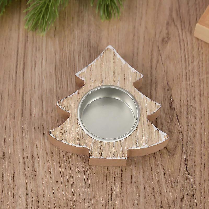 Christmas Tree Snowflake Wooden Candle Holder Candlestick 2023 Christmas Decorations For Home Xmas Table Ornaments New Year Gift