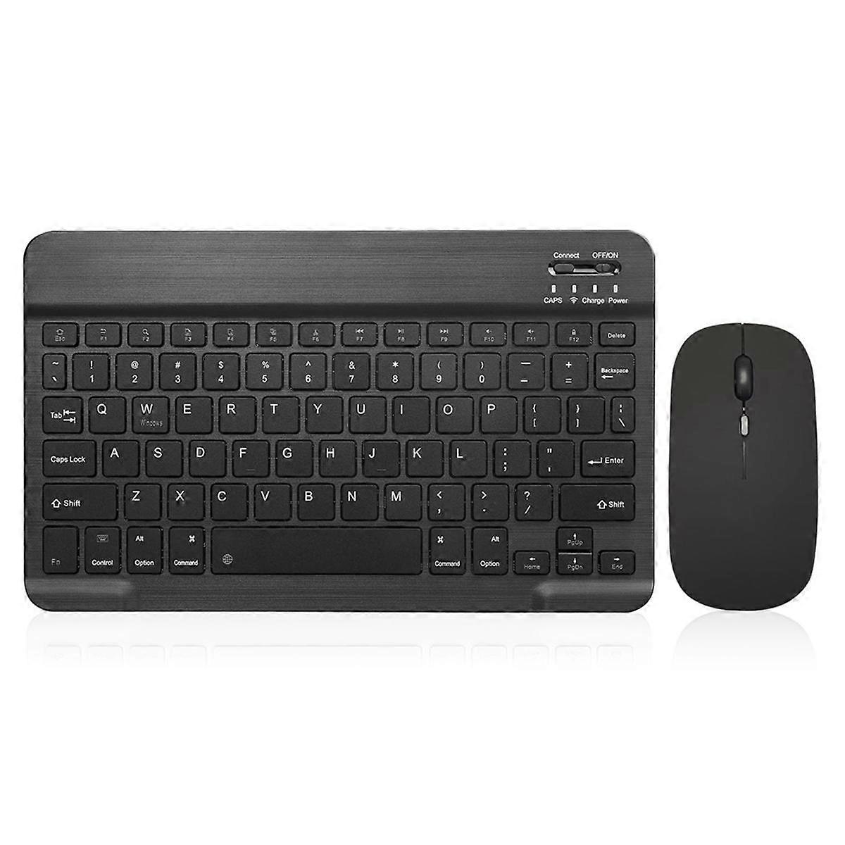 10 Inch Bluetooth Keyboard Rechargeable Ultra-Slim Wireless Mouse Keyboard Set for Android Tablet C