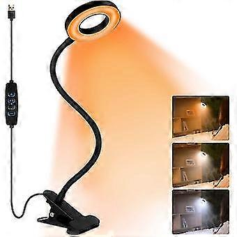 Clip On Light Reading Light,48 LED Blue Light Blocking Amber Reading Lamp,3 Light Color Options