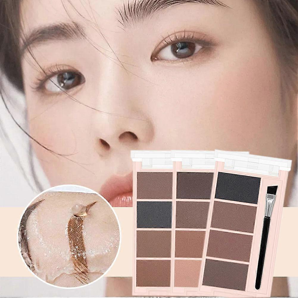 02#-English packaging (B)$ Four-color eyebrow powder waterproof and sweat-proof not easy to smudge beginners natural eyebrow three-dimensional