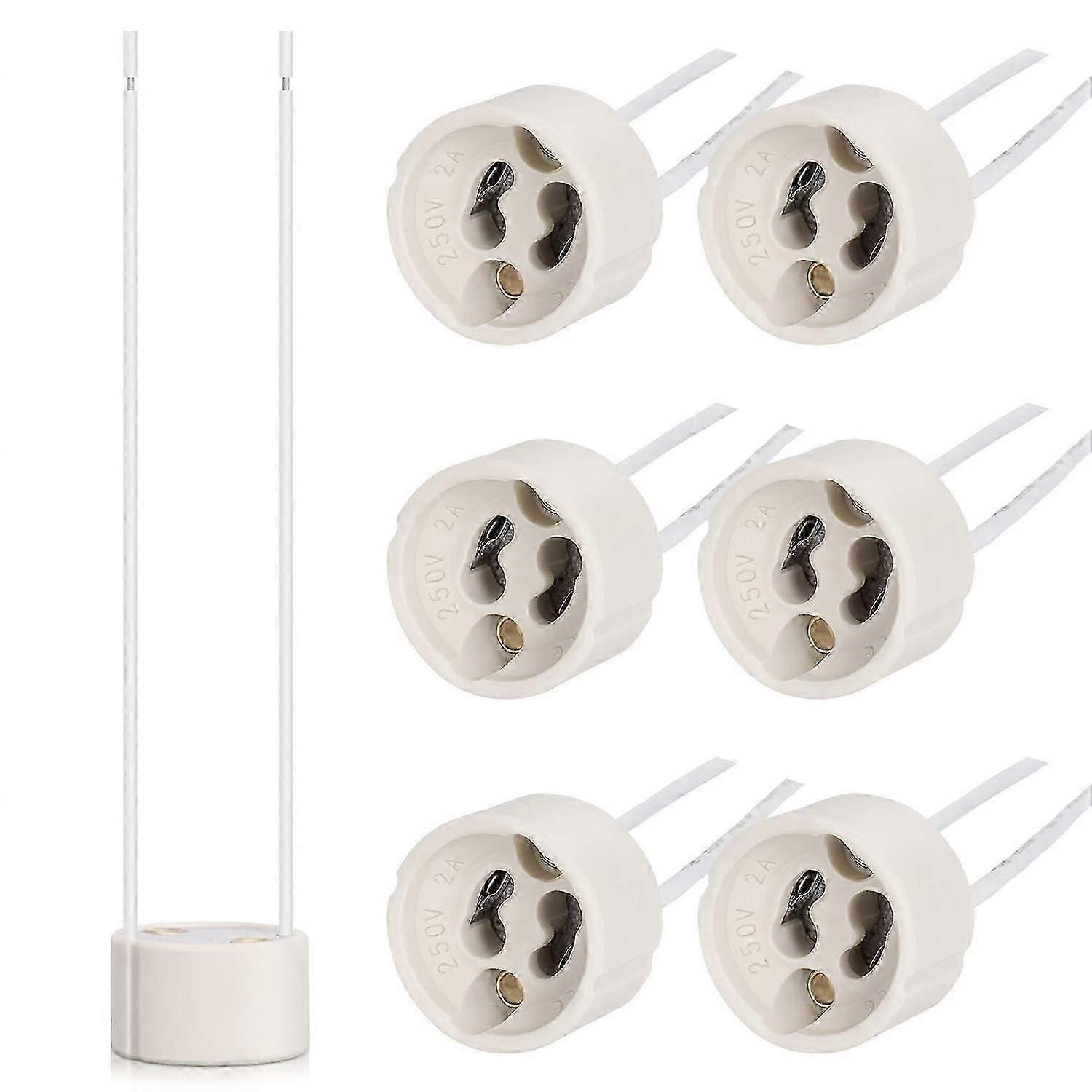 GU10 Base Socket - Ceramic Lamp Holder - 6 Packages